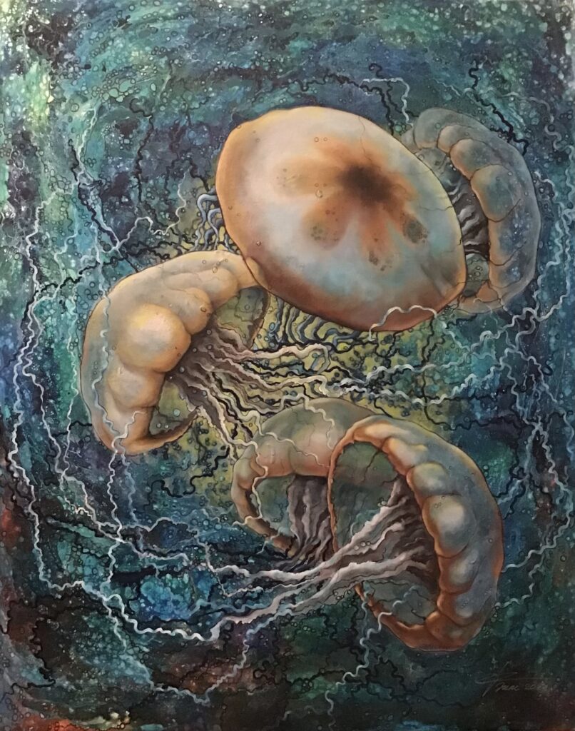 &Ouml;lgem&auml;lde &bdquo;Medusen-Tanz&ldquo; von Inga Fink