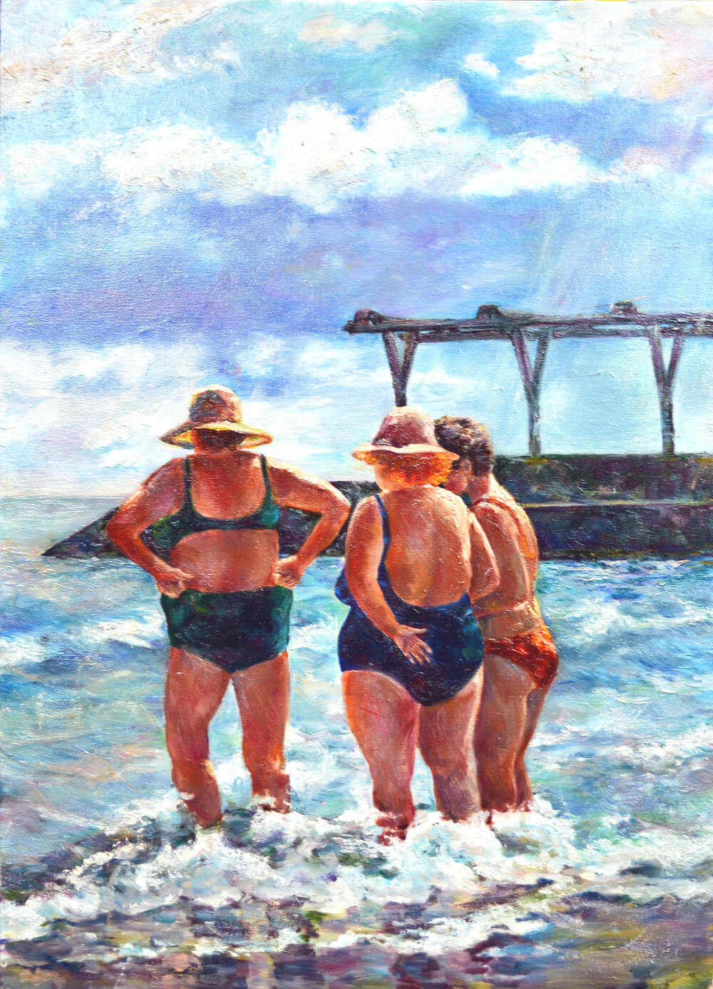 &Ouml;lgem&auml;lde &bdquo;Drei Grazien in Katsivel&ldquo; von Julia Demekova