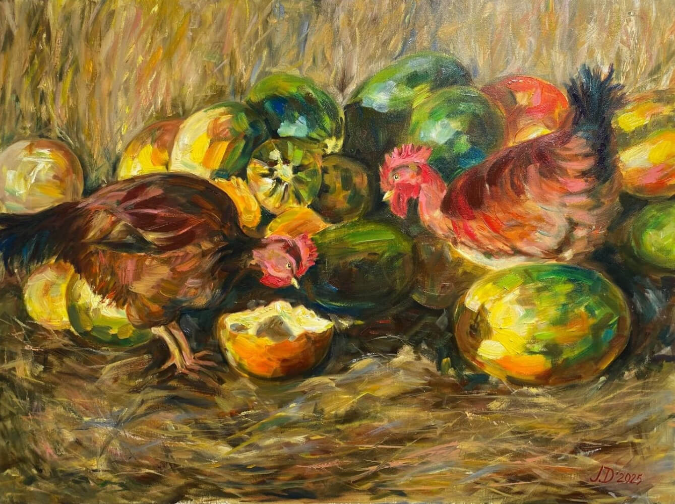 &Ouml;lgem&auml;lde &bdquo;Kurochky&ldquo; von Julia Demekova