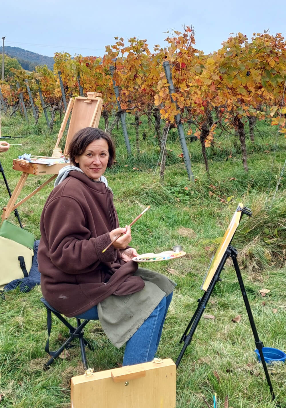 Julia Demenkova beim Pleinair malen
