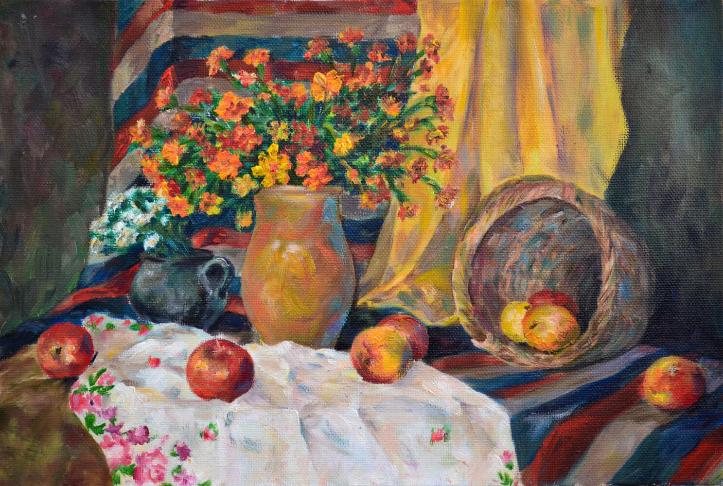 &Ouml;lgem&auml;lde &bdquo;Stillleben mit &Auml;pfeln&ldquo; von Julia Demekova