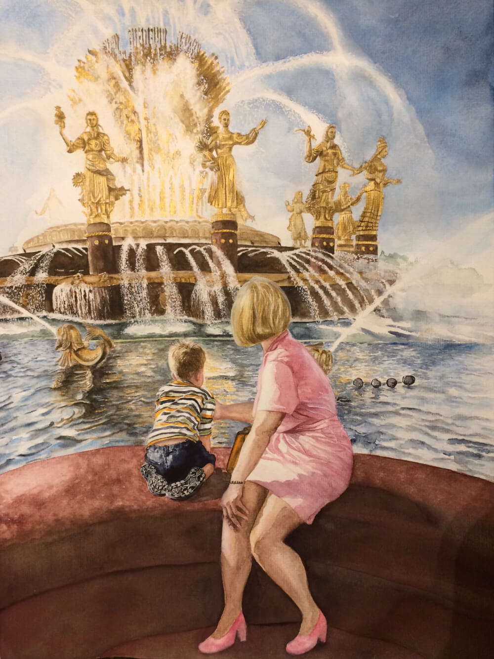 Gem&auml;lde in Mischtechnik &bdquo;Blick zur&uuml;ck&ldquo; von Jutta Hochd&ouml;rffer