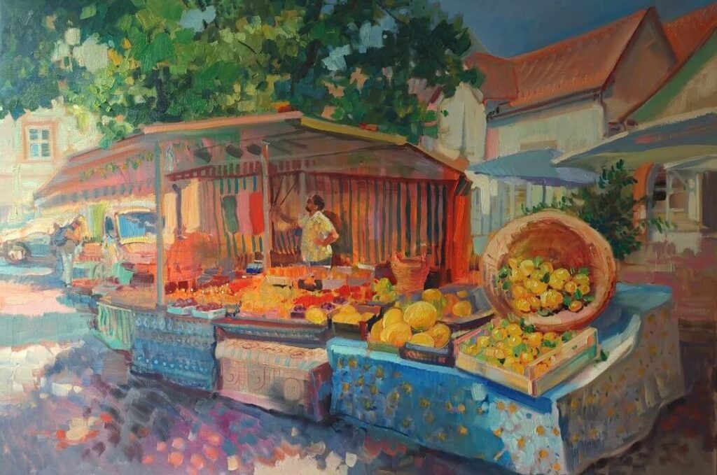 &Ouml;lgem&auml;lde &bdquo;Fruttivendolo&ldquo; von Katharina Valeeva