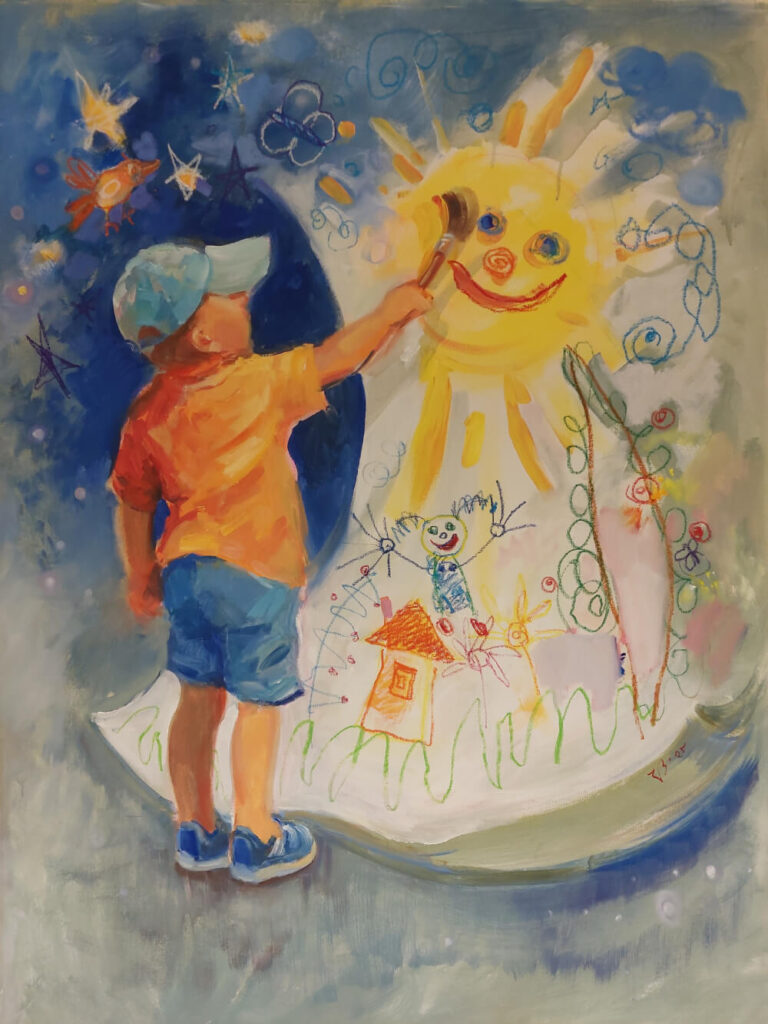 &Ouml;lgem&auml;lde &bdquo;Kleiner K&uuml;nstler&ldquo; von Katharina Valeeva