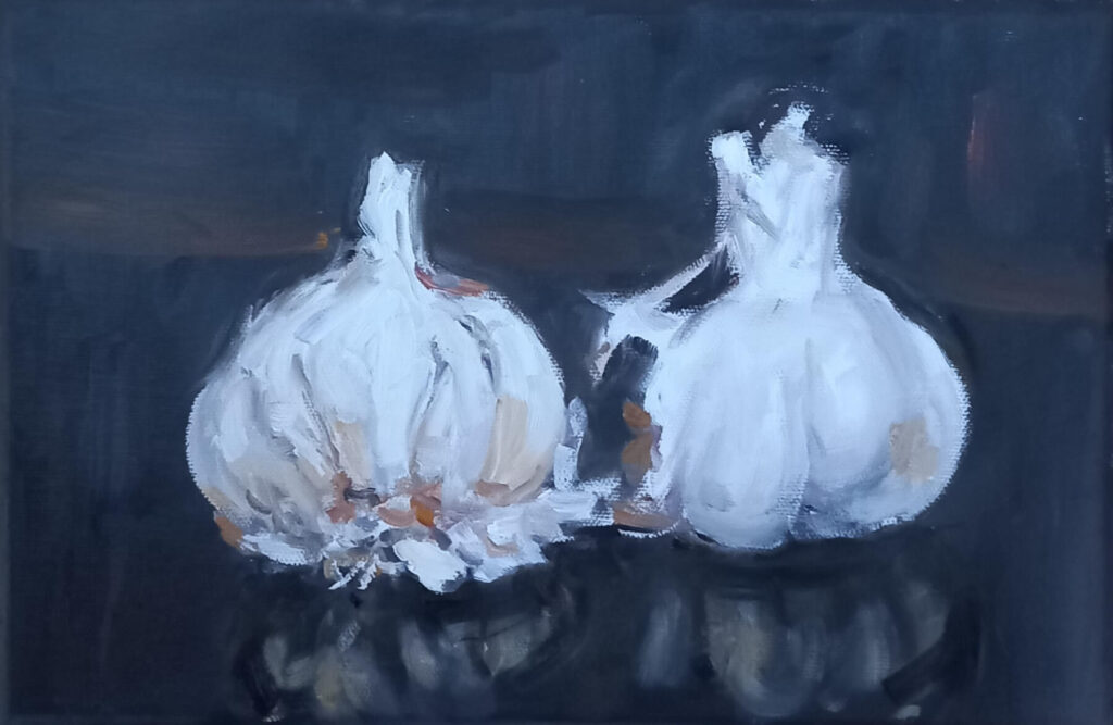 Ölgemälde „Knoblauch“ von Kurt Boecker